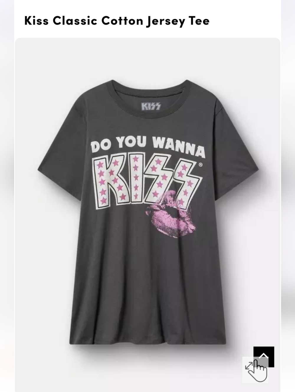 torrid Charcoal Tee with Pink KISS Graphic